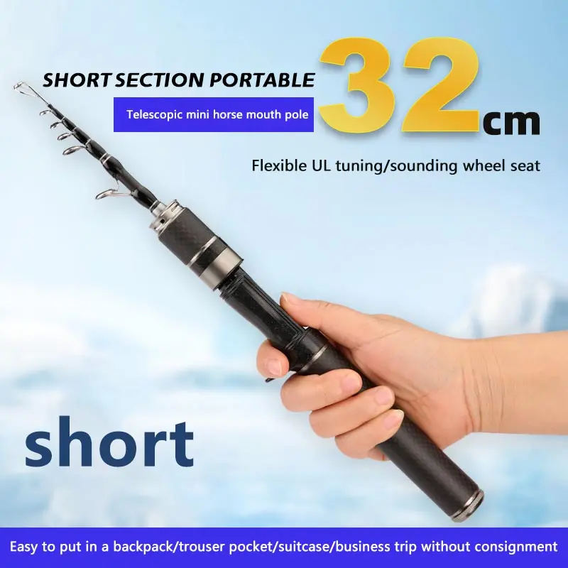 Cần Câu Cá Bằng Sợi Carbon, Ngắn Phần, Cầm Tay, Có Chiều Dài 1.5 / 1.68 / 1.8m, Thích Hợp Để Câu Cá Nước Mặn Và Nước Ngọt