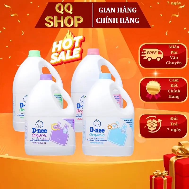 Nước giặt Dnee dạng can 3000ml dành cho bé hương thơm dịu nhẹ