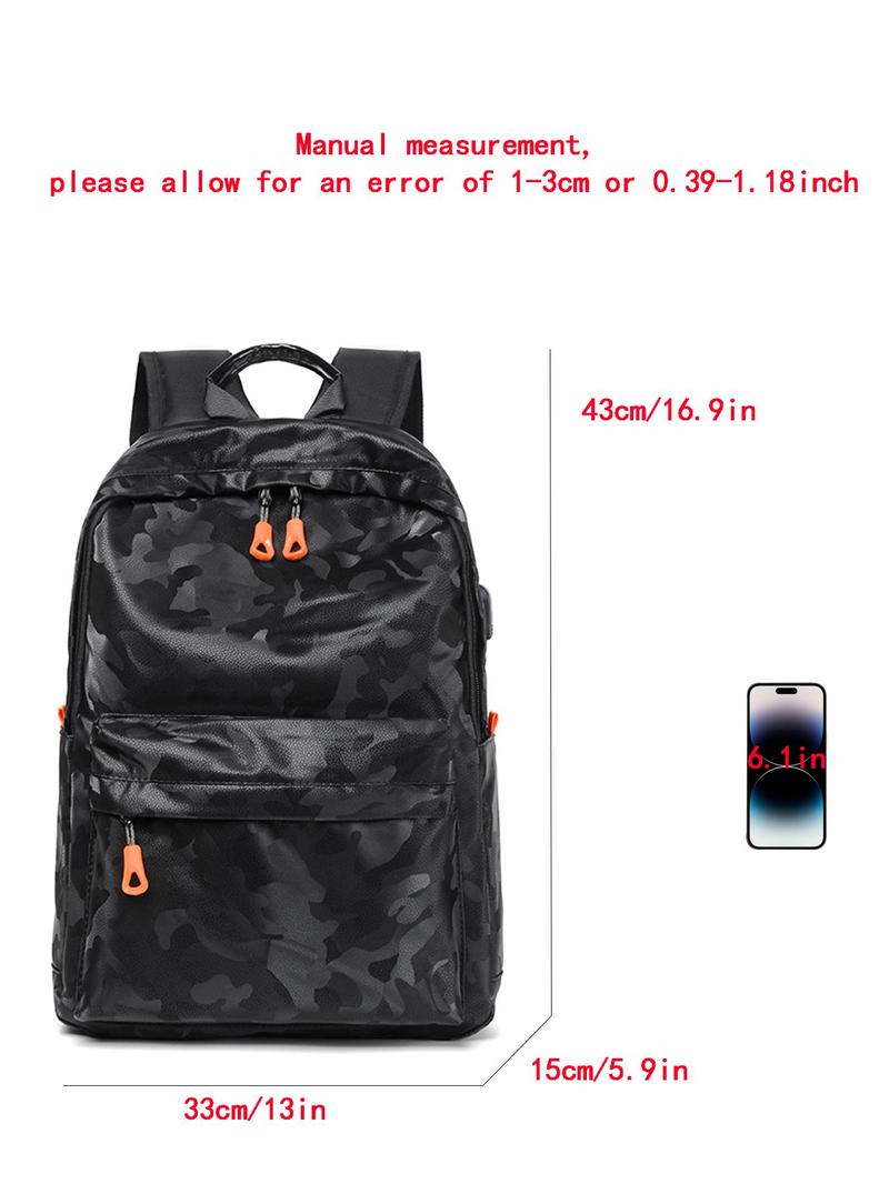 Product Introduction of Men's Camo Pattern Backpack, Large Capacity Lightweight Backpack, Casual Outdoor Sports Backpack for Men, Student School Bag 1