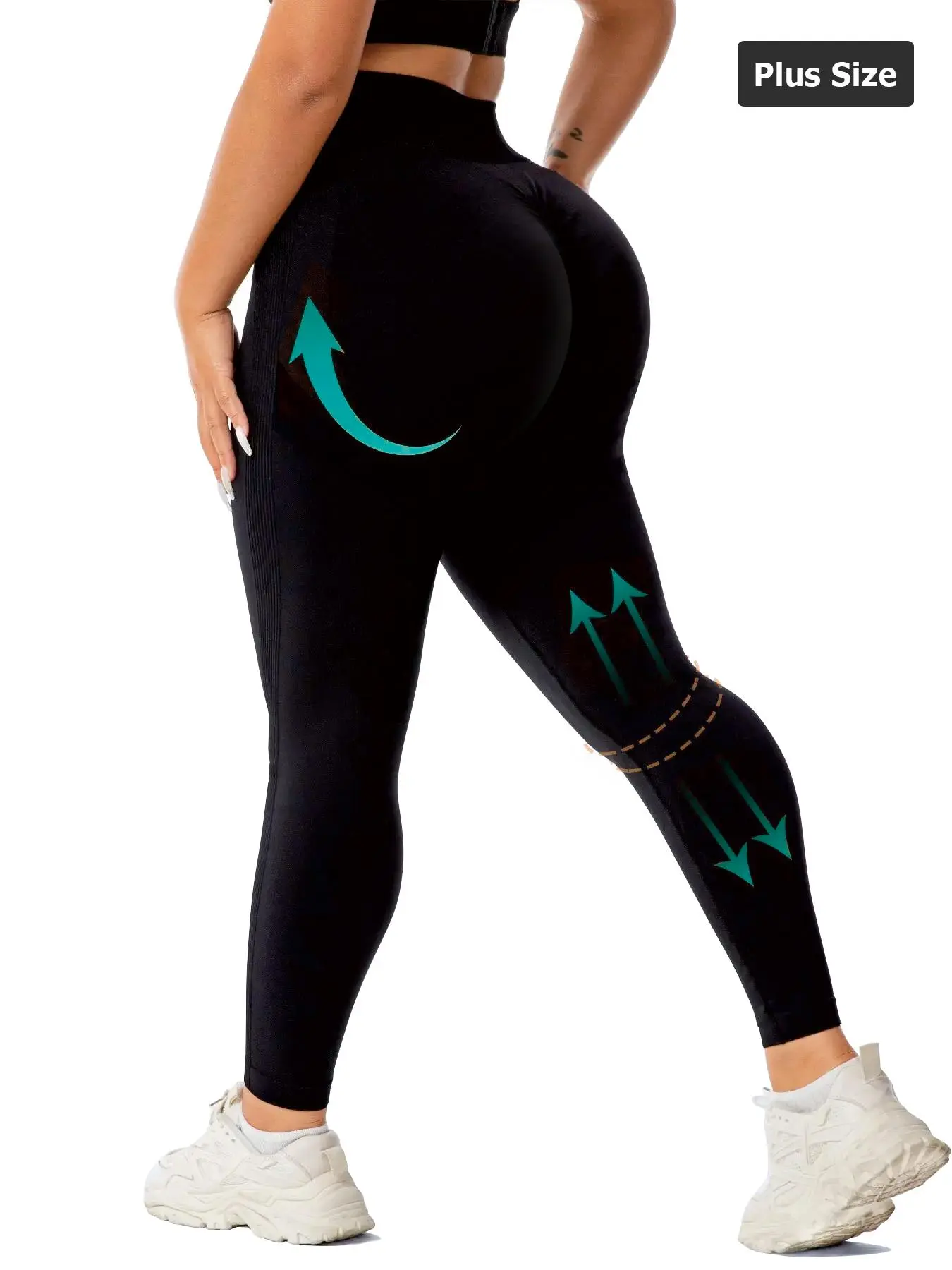 【Plus Size】 Solid High Waist Sports Leggings, Casual Comfy Breathable Skinny Pants for Yoga Gym Workout, Women's Sport & Outdoor Clothing for All Seasons