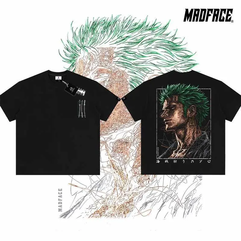 MADFACE Clothing - Oversized-Unisex- One Piece - Zoro- Graffiti Design - Cotton Tshirt Top COD