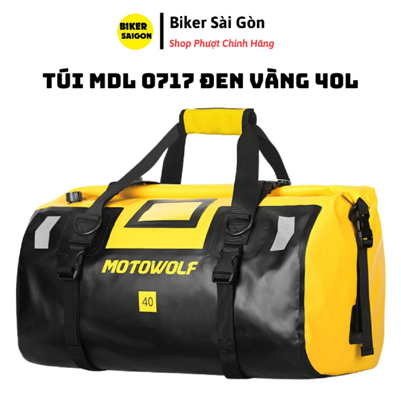 Túi Trống Chống Nước Du Lịch Thể Thao Phản Quang MOTOWOLF MDL0717 Vàng Size 40L