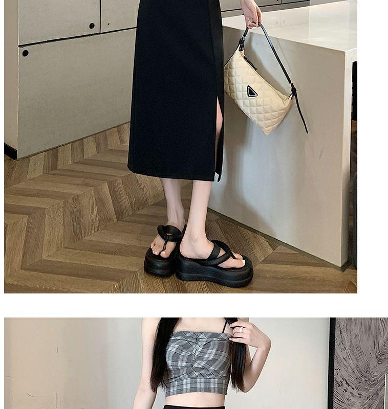 Product Introduction of Women's Korean-Style Thin Skirt Elastic Waist High-Waisted Skirt Mid-Length All-Matching Fit A- line Skirt 2024 9