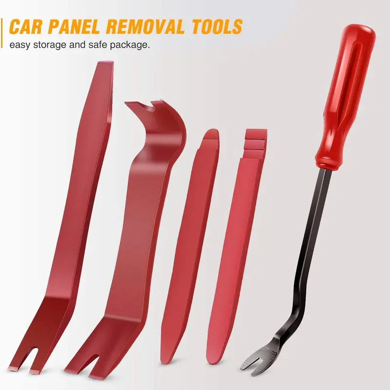 Car Trim Removal Tool Kit, 5 Counts/set No-scratch Removal Tool Kit for Car Panel & Audio Dashboard Dismantle, Professional Car Body Repair Tool 4