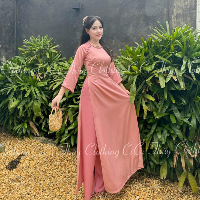 Product Introduction of Áo Dài Tây Thi Cổ Tròn Phối Viền Cổ Tay Có Cúc Xinh Xỉu, Phù Hợp Cho Chị Em Đi Chơi, Đám Hỏi, Đi Dạy - CiCi Thùy Clothing Nữ 12