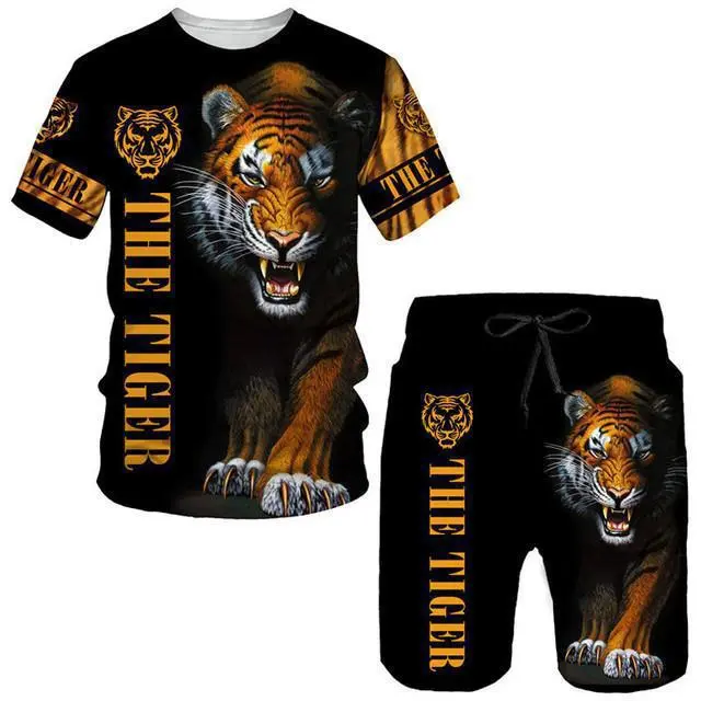 Mens Clothes Sets Summer Boys Cute T Shirts Short Pants 2pcs Clothing Suits Men Fashion Casual Costume Outfits