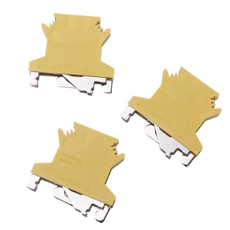 Product Introduction of USLKG2.5 Screw Ground DIN Rail Terminal Block Earth Connector Protective Modular UK 2.5mm Wire Electrical Connector USLKG-2.5N 24