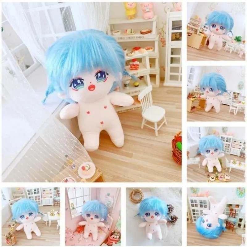 20cm Cotton Doll/Plush Toy Doll/Crazy and Cute Hair Doll/Non Attribute Naked Doll Set Toys/Christmas Gift 3