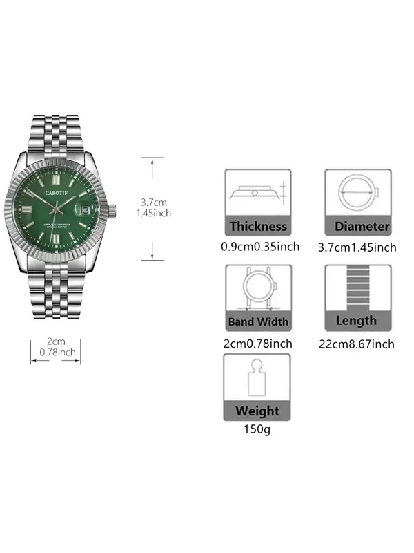 Men's Business Fashion Round Dial Analog Quartz Watch, Fashion Watch for Party, Daily Clothing Decor, Trendy All-match & Exquisite Watch for Birthday Gift with Box 1
