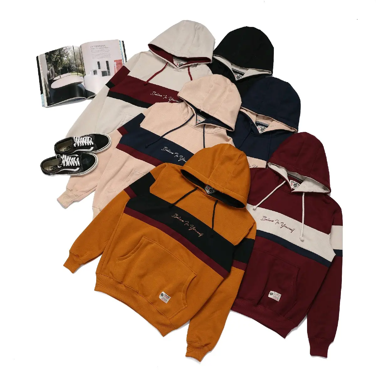 Sweater Hoodie Full Color Block Believe Edition fleece panjang