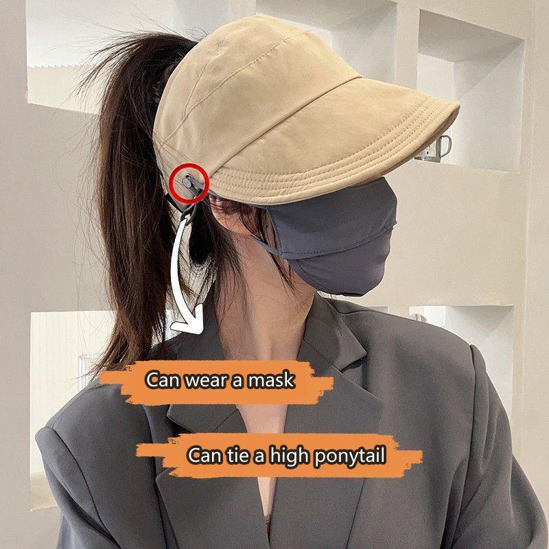 Mũ Chống Nắng Rộng Vành, Phong Cách Mùa Hè, Dành Cho Nữ, Có Thể Gập Lại Và Có Thể Điều Chỉnh, Thích Hợp Cho Các Hoạt Động Ngoài Trời Và Bãi Biển, Mũ Bucket, Có Tấm Che Chống Tia Cực Tím, Thích Hợp Cho Kiểu Tóc Đuôi Ngựa Ngư Dân, Mũ Chống Nắng 3