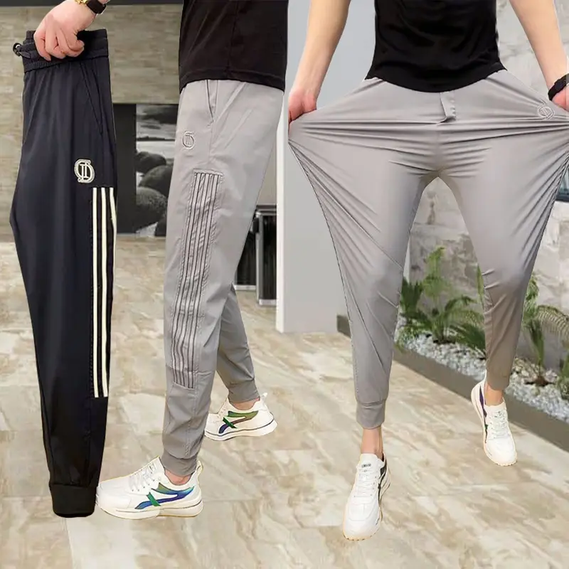 Quần Jogger Nam, Quần thể thao nam Hàn Quốc Sport Tập Thể Dục, vải thun co giãn, màu đen màu ghi Tập Gym 3