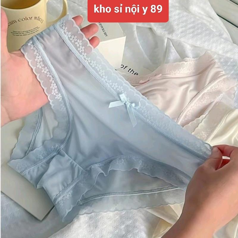 MUA 10 TẶNG THÊM 1 QUẦN: SÉT 10 QUẦN LÓT NỮ SU REN TÀNG HÌNH CẠP REN HOA NHÍ có tách lẻ sét 5 quần Women Voi Cotton