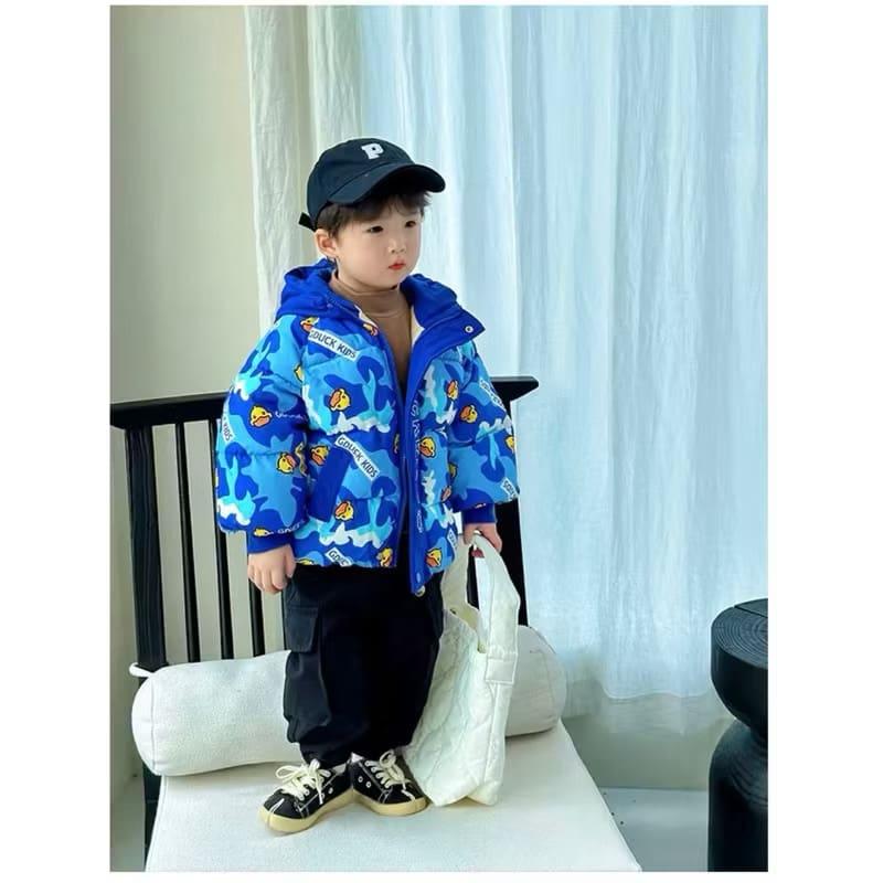 [MẸ THÓC]   áo bé trai, bé gái: áo phao trần bông bo tay in hình VỊT by KID CLOTHING
