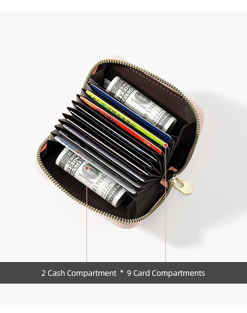 Product Introduction of 2025 New Small Exquisite Mini Accordion Card Holder for Women Gradient Dyeing Multi-Card Slot Student Zipper Coin Purse Trendy 4