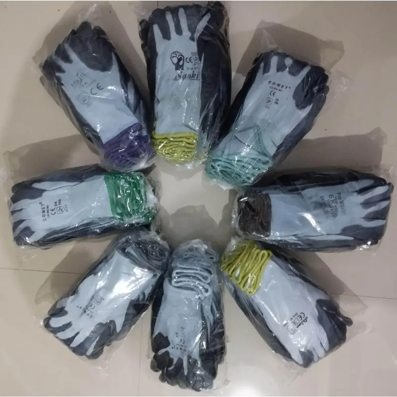 COD SARUNG TANGAN SAFETY LAPIS KARET ABU-ABU LUSINAN Sarung Tangan 1