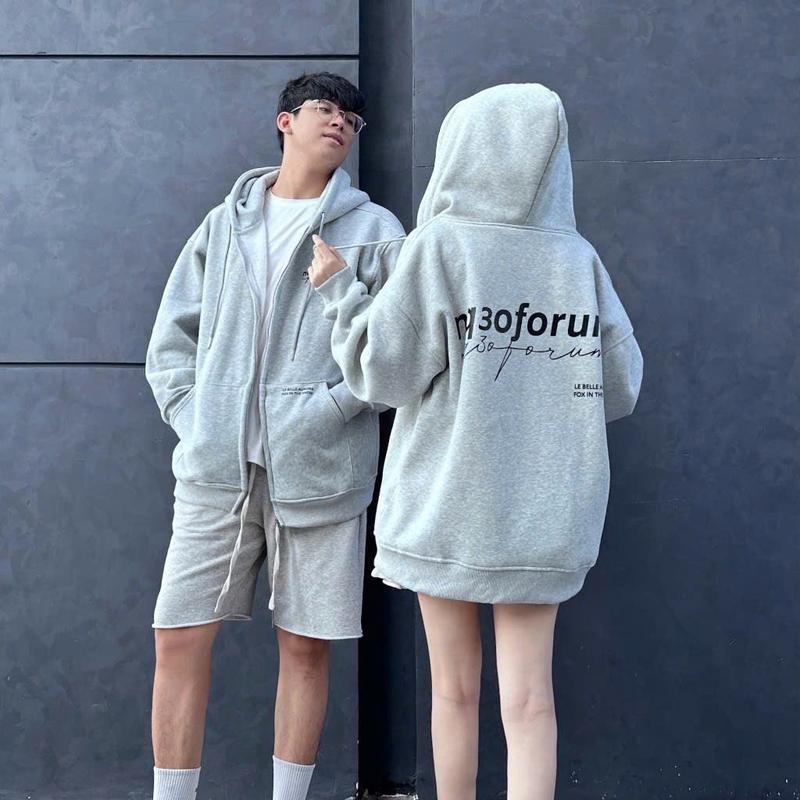 Product Introduction of Áo Khoác Hoodie Unisex Zip IN Phản Quang Nón 2 Lớp Tay Phồng From Rộng Hot Trend Menswear 7