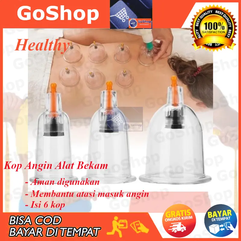 Kop Angin Isi 6 cup Tabung Hisap Alat Bekam Therapy Masuk Angin Terapi Tubuh 0