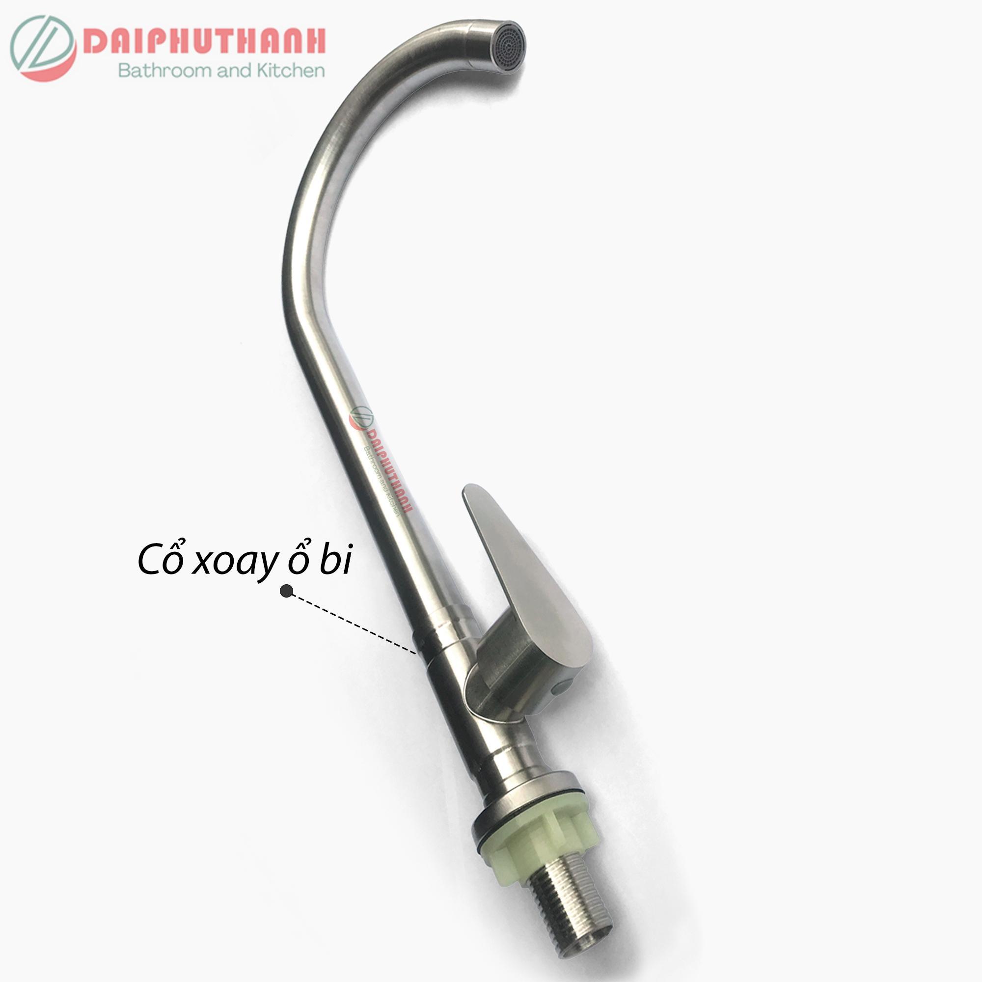 Vòi Bếp Vòi Rửa Chén Bát Nước Lạnh Xoay 360 - Chất liệu Inox mờ mẫu mã đa dạng