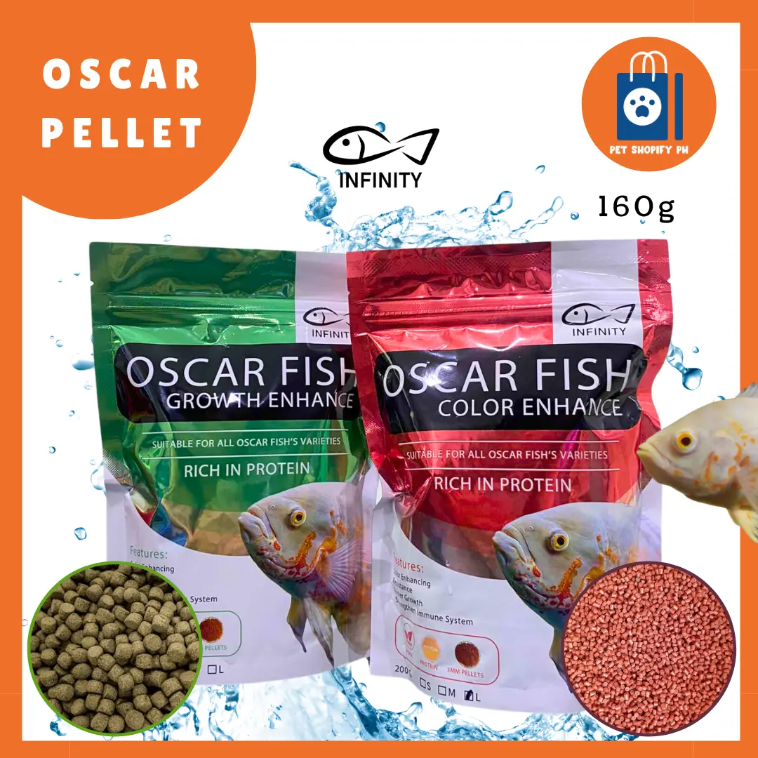 Oscar Fish Pellet - Color Enhancer and Faster Growth Oscar Fish Food 160g Floating Pellet (Repack only)