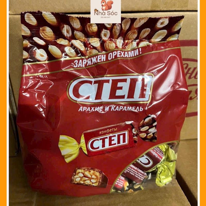 Kẹo SOCOLA STEP CTEN Đỏ Caramen Đậu Phộng 500gr Nội Địa Nga SOCOLA Hạnh Nhân SOCOLA Đen Nội Địa Thơm Ngon Tết - Ăn Vặt Nhà Cún sôcôla truffles Snack Food