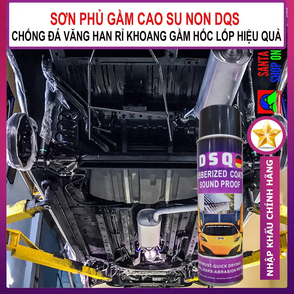 [Màu đen] Sơn Phủ Gầm Chống Rỉ Sét - Sơn Chống Ồn - Xịt Trực Tiếp Bằng Vòi Phụt Tay - Công nghệ MỸ - CArty - BAOBAO