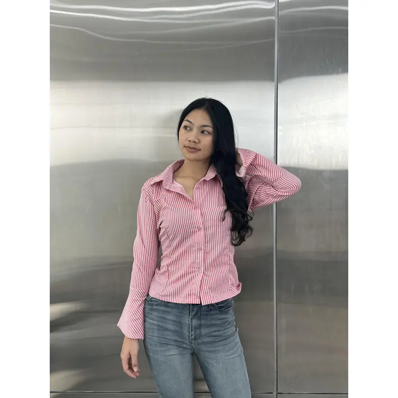 Kemeja Stripe Lonceng/ Kemeja Stripe 2024 7