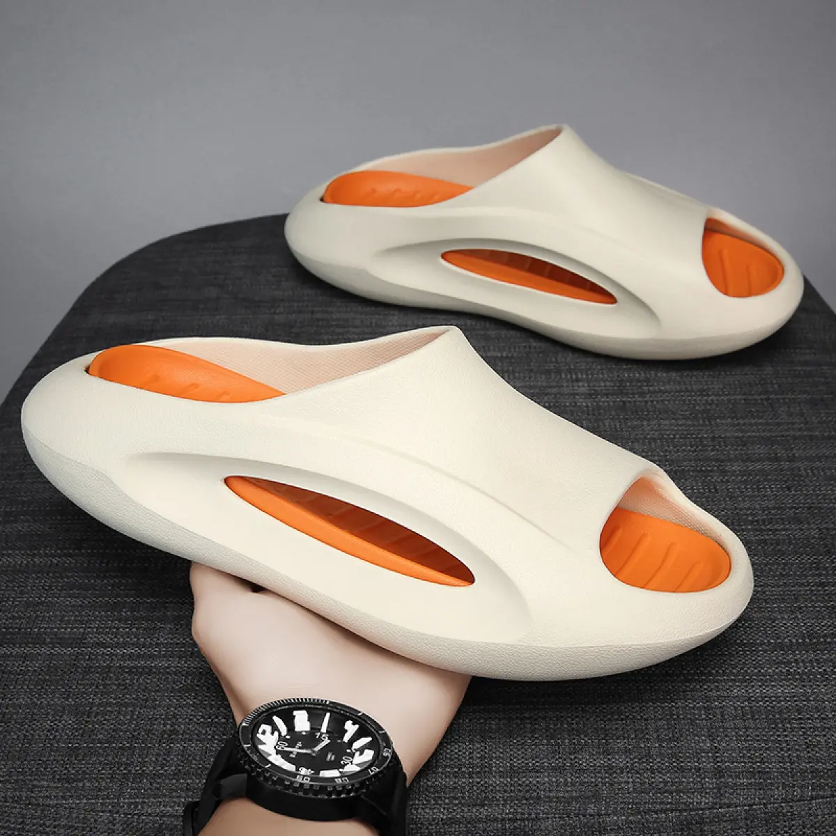 EVA One-Piece Slippers For Men'S Summer Home Bath Non-Slip Sports Beach Slippers