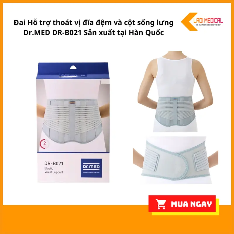 Đai Hỗ trợ thoát vị đĩa đệm và cột sống lưng Dr.MED DR-B021 Sản xuất tại Hàn Quốc 0