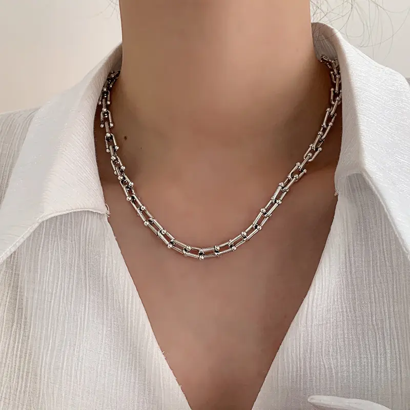 Vòng Cổ Dây Chuyền Kim Loại, Mặt Dây Chuyền Hình Chữ U, Dành Cho nam Và Nữ, Trang Sức safetypin accessory vòngcổ nam safetypins chínhhãng 0