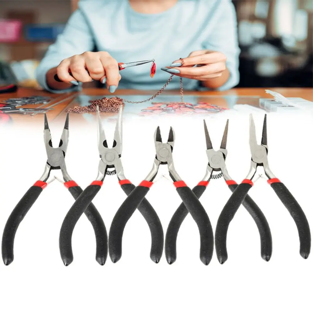 DIY Ferronickel Pliers Carbon-Hardened Steel Black Equipment Pliers Round Nose Cutting
