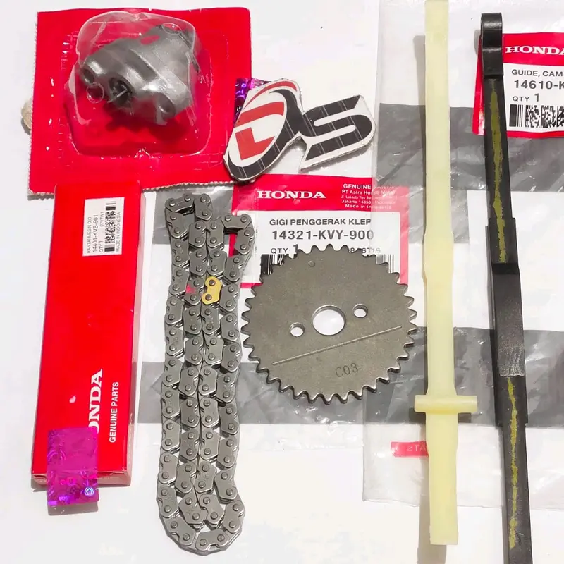 GIGI SENTRIK SET RANTAI KETENG TONJOKAN+LIDAH TENSIONER BEAT FI VARIO 110 SCOOPY SPACY KODE PART(KVY) Motorcycle 1