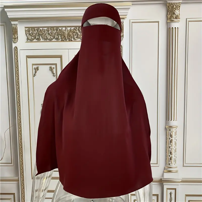 Solid Color Back Tie Hijab Ramadan Head Scarf Casual Breathable Mask Head Wraps Turban Face Covering For Women 3