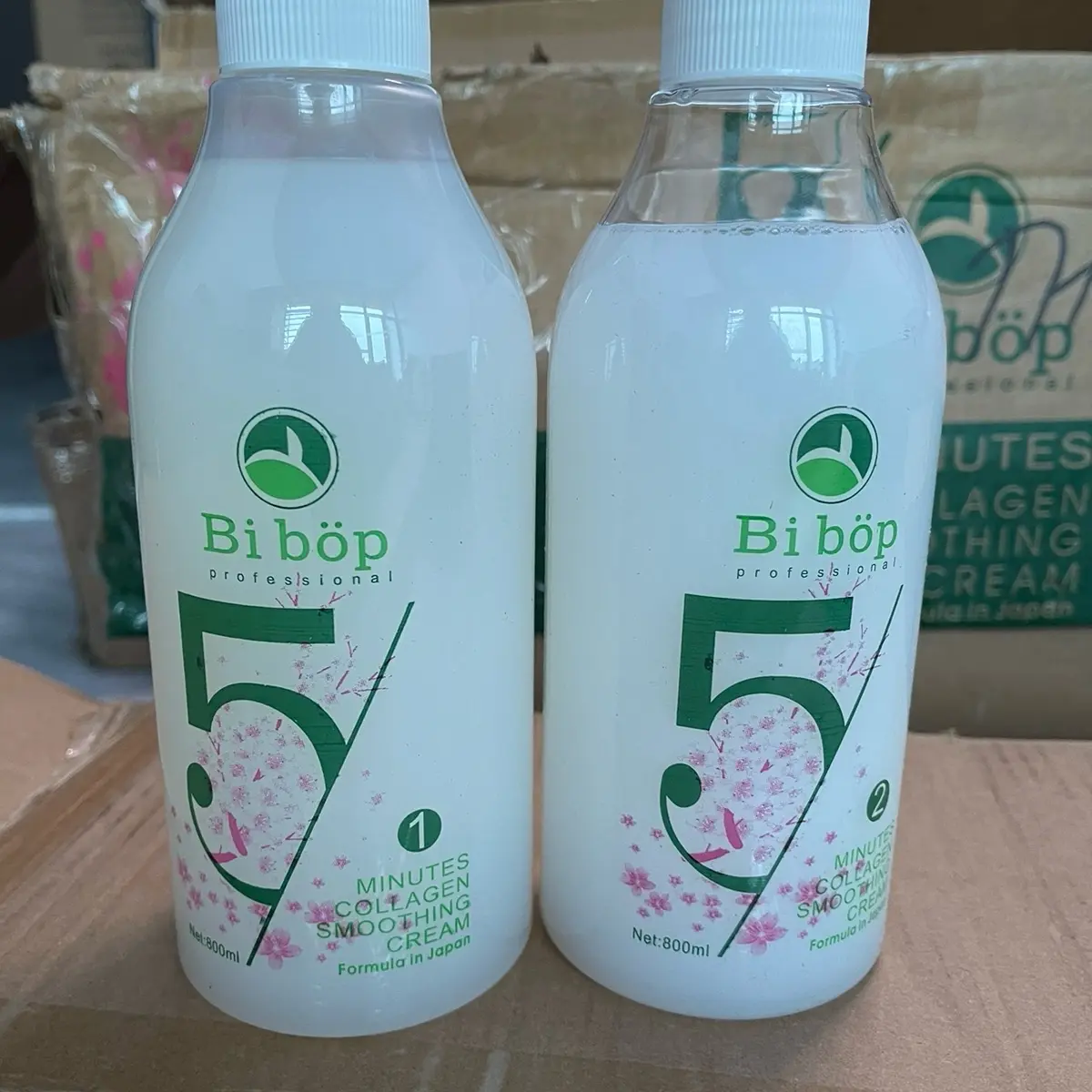 Uốn lạnh bibop mẫu 2024 uốn sóng xoăn tóc nam nữ , 1 cặp có số 1 và số 2 dung tích mỗi chai 800ml
