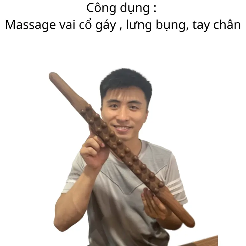 Gậy gỗ huynh thành 2 dãy hạt 3