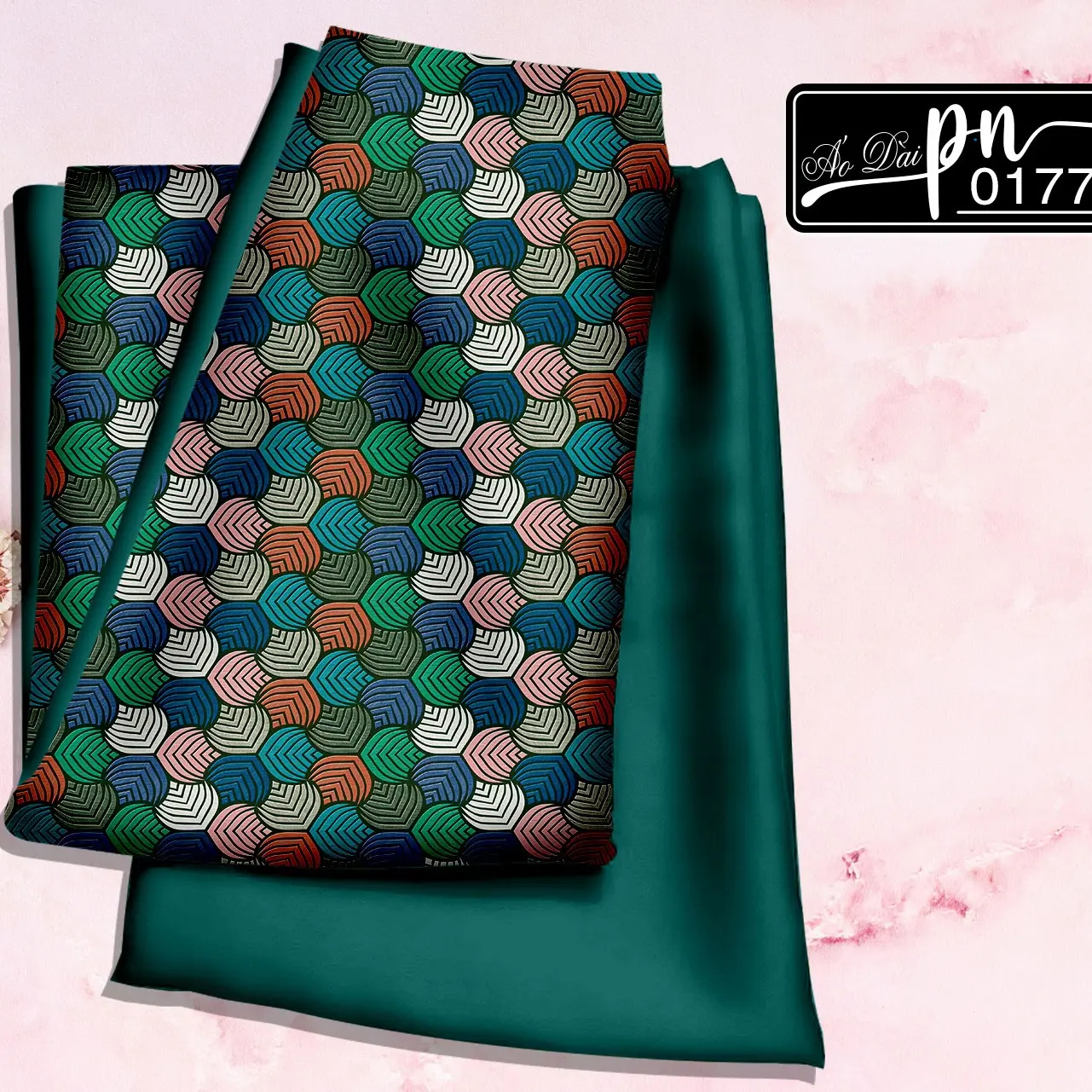 PN0177- vải may áo dài/đầm váy - VẢI LỤA XƯỚC QUẢNG CHÂU -  in 3D với công nghệ hiện đại - bền màu - sắc nét