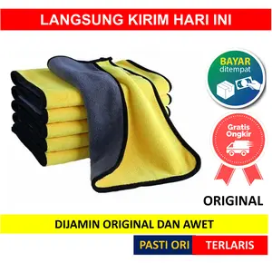 Kain Lap Mobil HIKUN Hitam Kuning Microfiber Micro Fiber Wipe Cloth Universal Serbaguna 30 x 30 cm 30cm x 30cm Motor 40