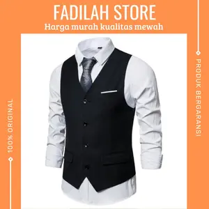 Vest  Rompi Pria Formal Premium Rompi Jas Slimfit Motif Saku Pake Tutup Casual