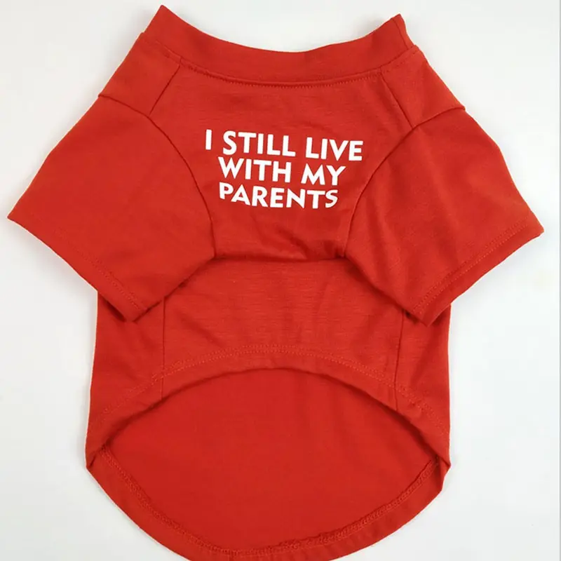 I Still Live with My Parents Letter Print Pet Clothes, 1 Count Funny Creative Pet Clothes, Pet Clothes for Dogs 5