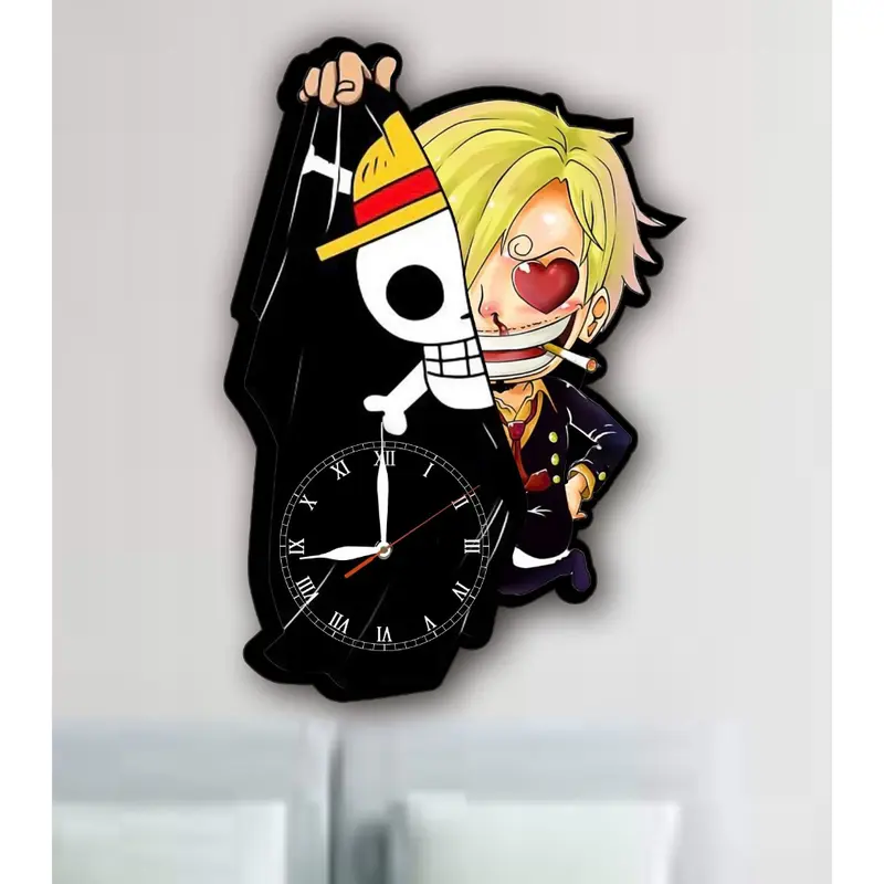 Jam Dinding One Piece All Crew Mugiwara/ Hiasan Kamar Tidur/ Hiasan Ruang Tamu/ Hiasan Ruang Kerja/DLL 4