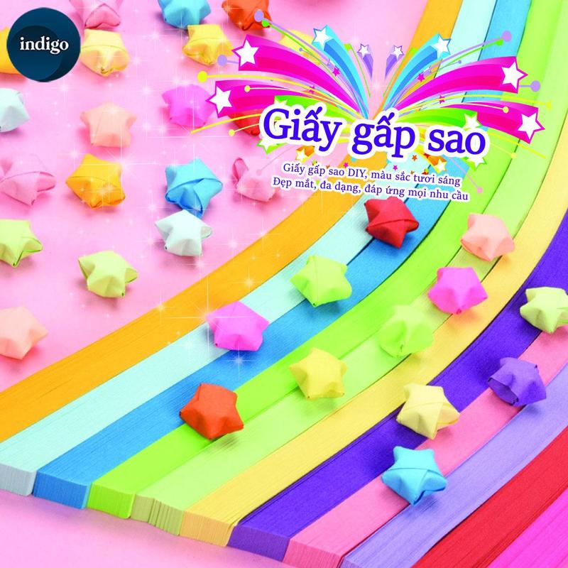  Giấy gấp sao 540 tờ dài 24cm nhiều lựa chọn giấy Origami màu Huỳnh Quang 