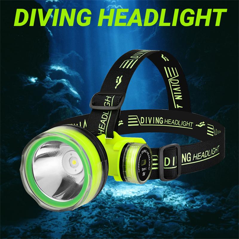 Product Introduction of 【Local】Diving Headlight Rechargeable Professional Flashlight Waterproof Led Fishing Flashlight 1200mAh 33