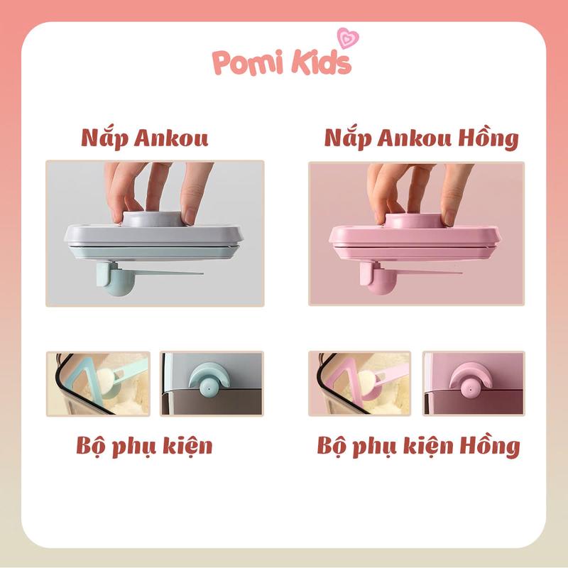 Nắp hộp trữ sữa Ankou và bộ phụ kiện thìa gạt nút cao su
