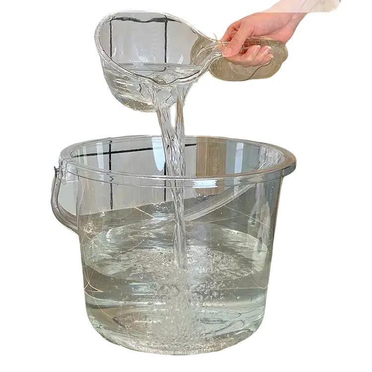Xô nhựa trong suốt 14L xô đựng nước kèm gáo nước Acrylic dày dặn
