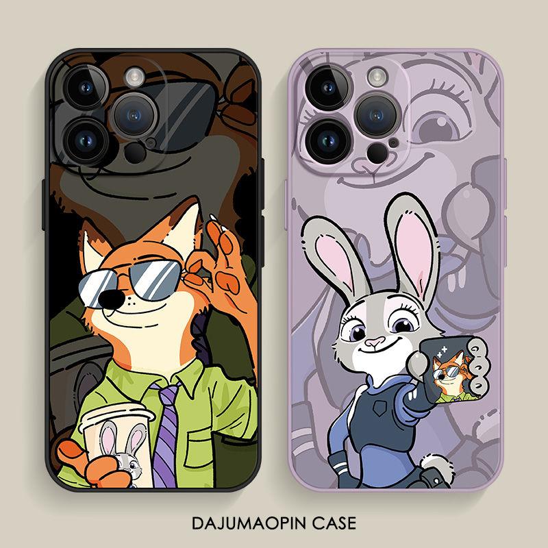 Ốp Cứng Phim Cặp Đôi Zootopia Nick Và Judy Dành Cho iPhone 14 13 11 15 12 16 Pro Max 11PRO 7 8 PLUS 12PRO 15 16 PROMAX X XR ốp Mềm Chống Sốc Có Bảo Vệ Màn Hình Phụ Kiện