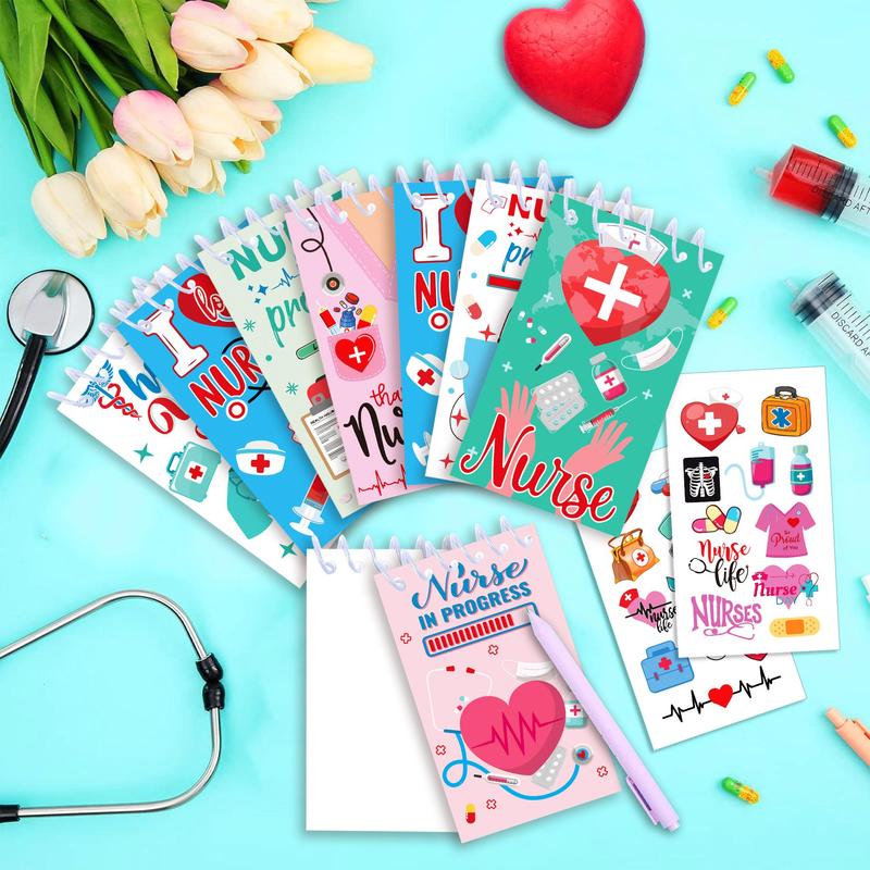 Product Introduction of Nurse Themed Mini Notepad, 24pcs/set Thank You Nurses Spiral Memo Pad, Pocket Notebook for Office Nursing Party Supplies 7