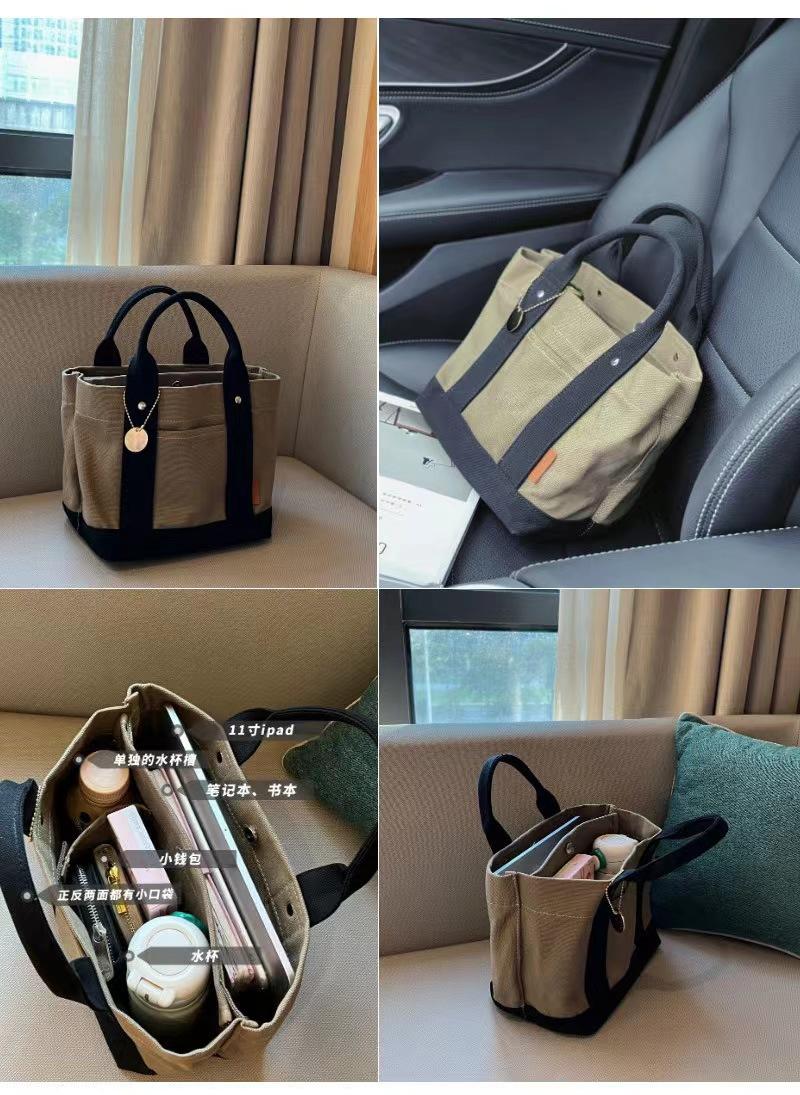 Product Introduction of Magnetic Closure Minimalist Style Japanese-Korean Style Canvas Tote Bag Canvas Bag Handbag Lunch Bag The inside of the bag can be customized freely 1