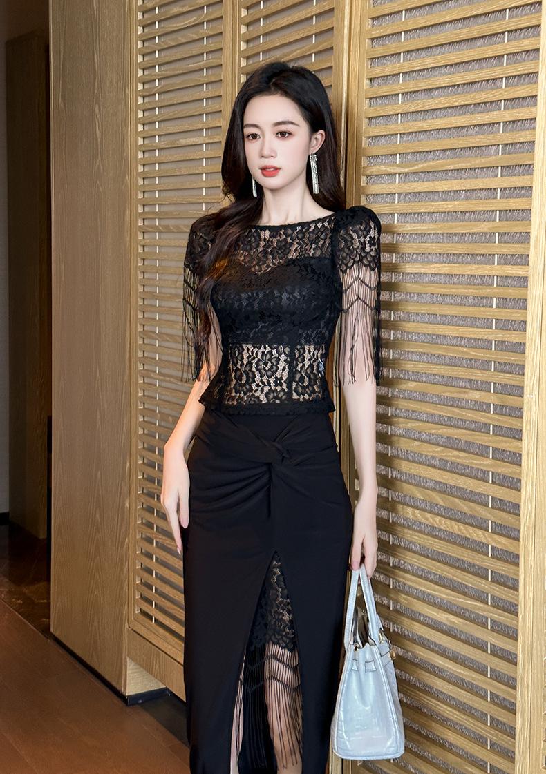 Product Introduction of Áo Sơ Mi Ren Thiết Kế Hotie Kiểu Pháp, Tay Áo Tua Rua Nhìn Xuyên Thấu, Hàng Mới Về, 20504 Nữ Top Women Shirt Umi 27