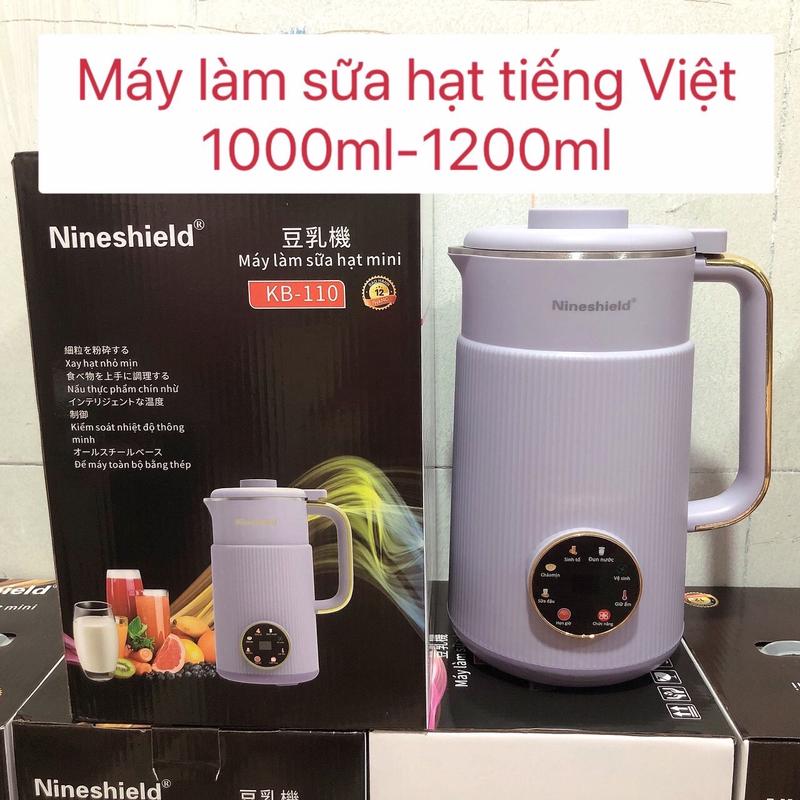 Máy Làm Sữa hạt Nineshield 800ml-1000ml-1200ml-1500ml-1750ml bản tiếng Việt màu ngẫu nhiên Tím -trắng Xay Sinh Tố