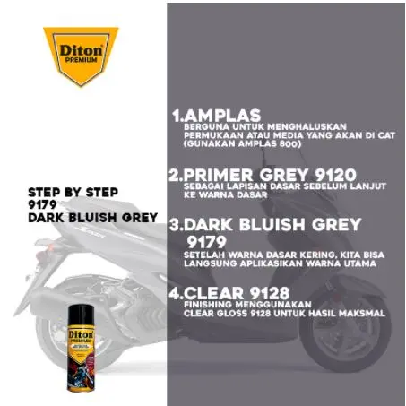 Pilox Diton Premium Dark Bluish Grey Y 9179 Y9179 400ml Abu-abu Metallic Cat Abu Metalik Pylox Pilok 9179* 1